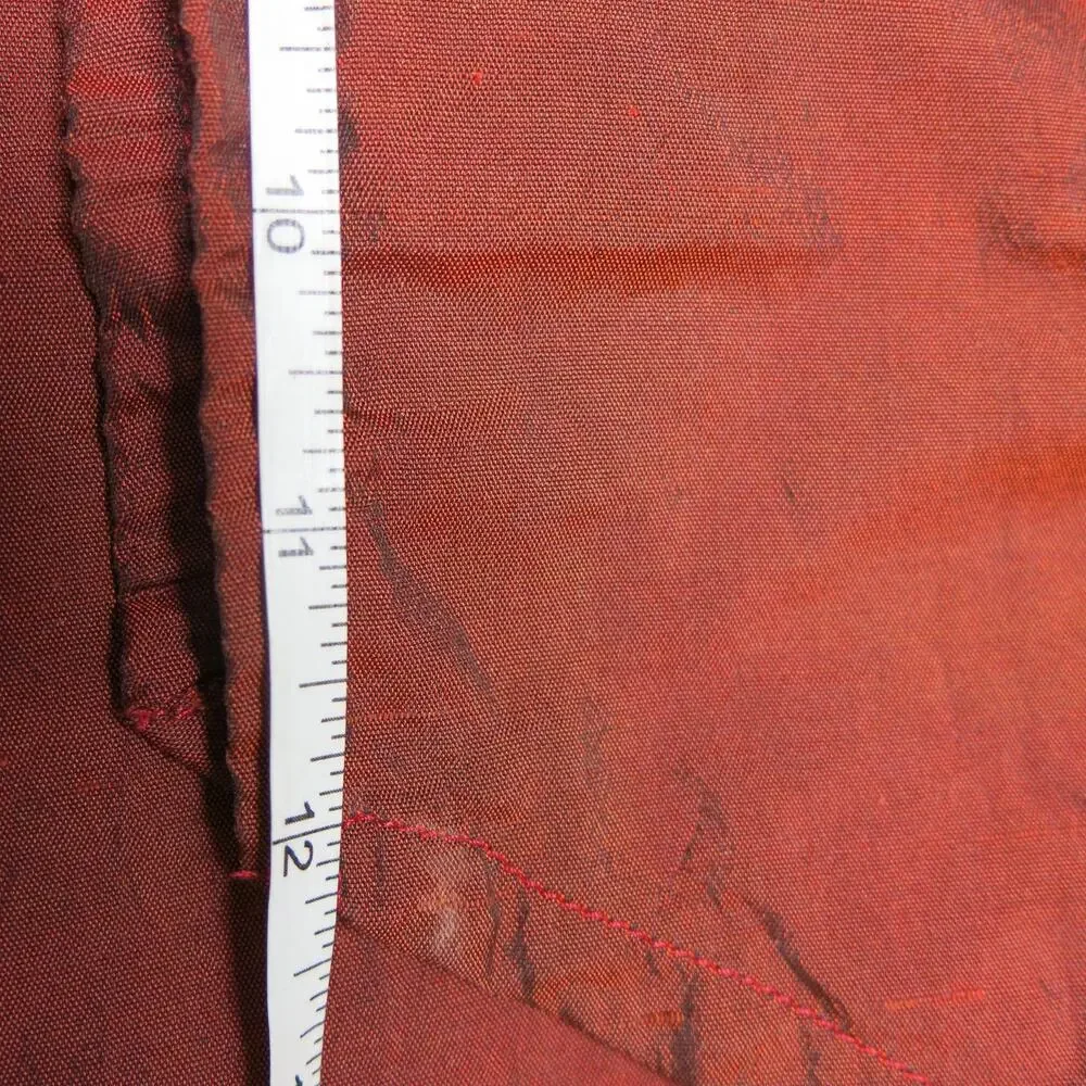 Vintage APRIL CORNELL Curtain Valence Swag Panel Pocket Rod Silk Blend Lined Red